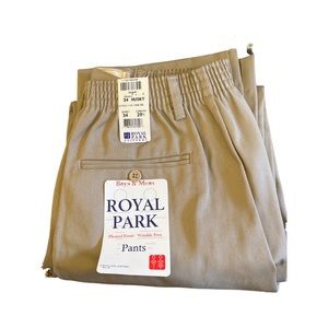 Boys Royal Park Khaki Uniform Pants Size 34 Husky